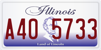 IL license plate A405733
