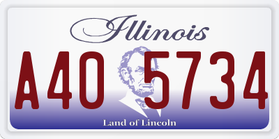 IL license plate A405734