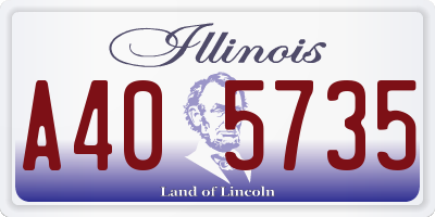 IL license plate A405735