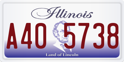 IL license plate A405738