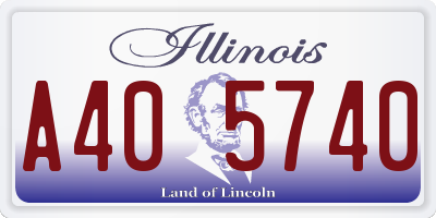 IL license plate A405740