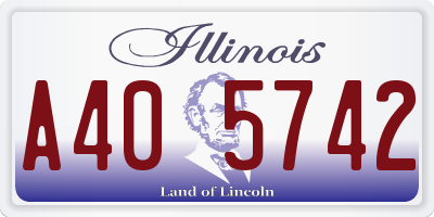 IL license plate A405742