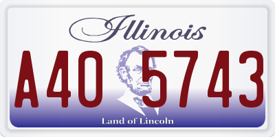 IL license plate A405743