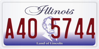 IL license plate A405744