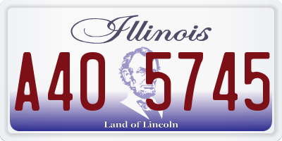 IL license plate A405745