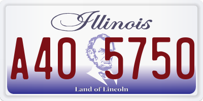 IL license plate A405750