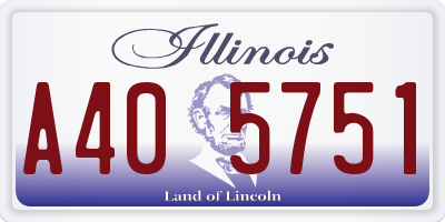 IL license plate A405751