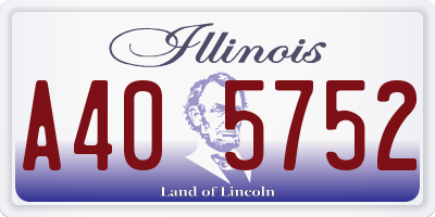 IL license plate A405752