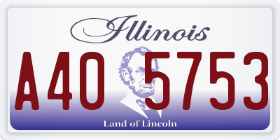 IL license plate A405753