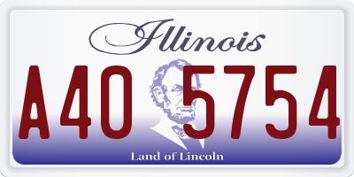 IL license plate A405754