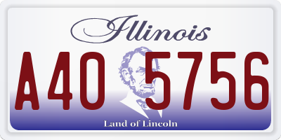 IL license plate A405756
