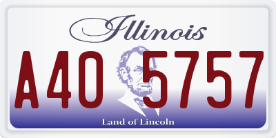 IL license plate A405757