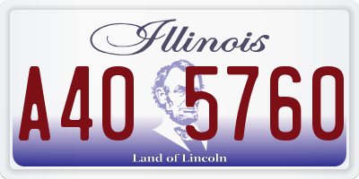 IL license plate A405760