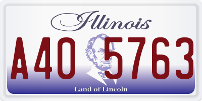 IL license plate A405763