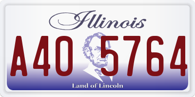 IL license plate A405764