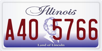 IL license plate A405766