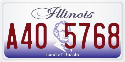 IL license plate A405768
