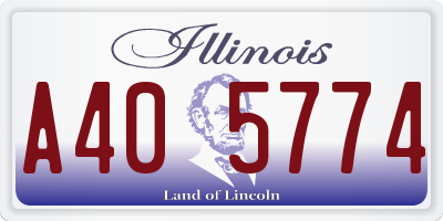 IL license plate A405774