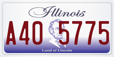 IL license plate A405775