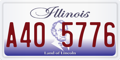 IL license plate A405776