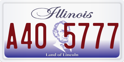 IL license plate A405777