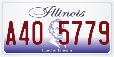 IL license plate A405779