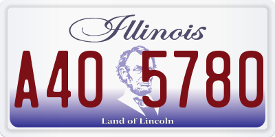 IL license plate A405780