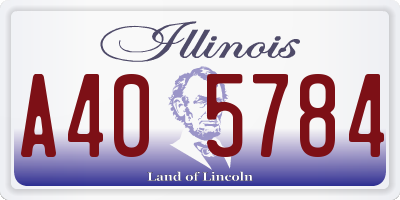 IL license plate A405784