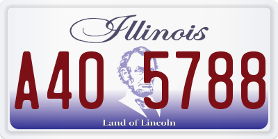 IL license plate A405788