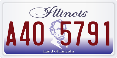 IL license plate A405791