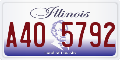 IL license plate A405792