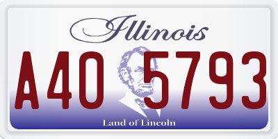 IL license plate A405793