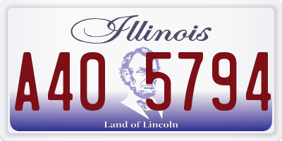 IL license plate A405794