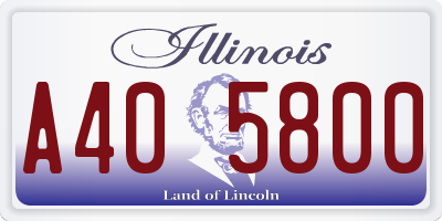 IL license plate A405800