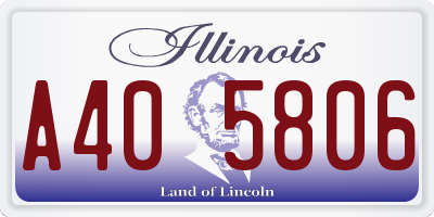 IL license plate A405806