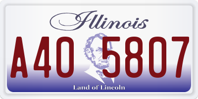 IL license plate A405807