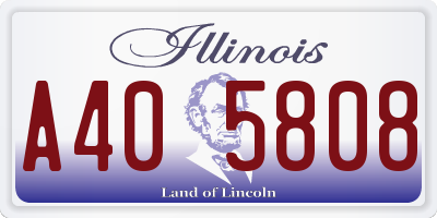 IL license plate A405808