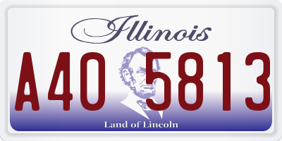 IL license plate A405813