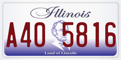 IL license plate A405816