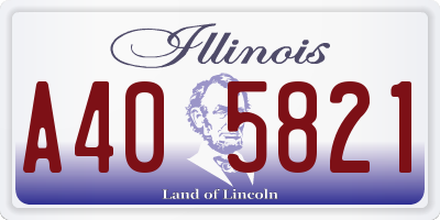 IL license plate A405821