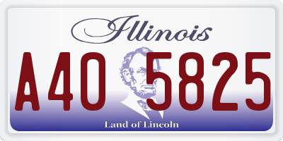 IL license plate A405825