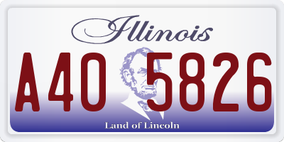 IL license plate A405826