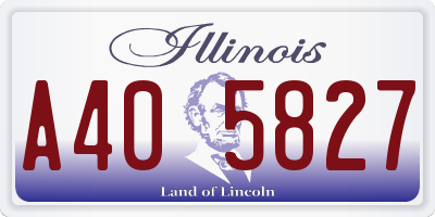 IL license plate A405827