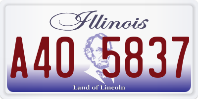 IL license plate A405837