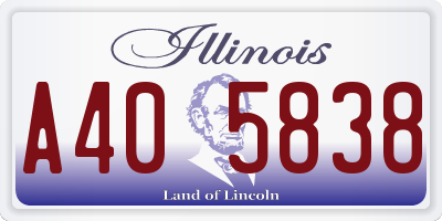 IL license plate A405838