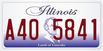 IL license plate A405841