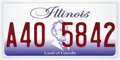 IL license plate A405842