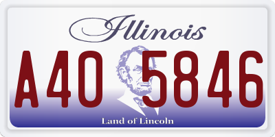 IL license plate A405846