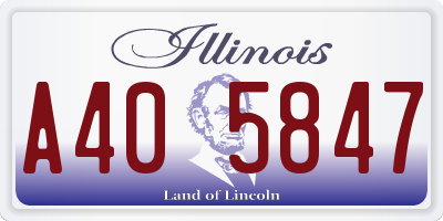 IL license plate A405847