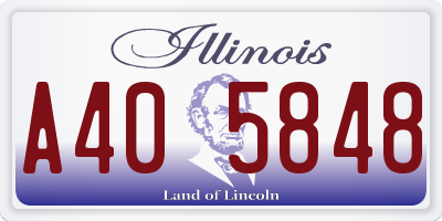 IL license plate A405848